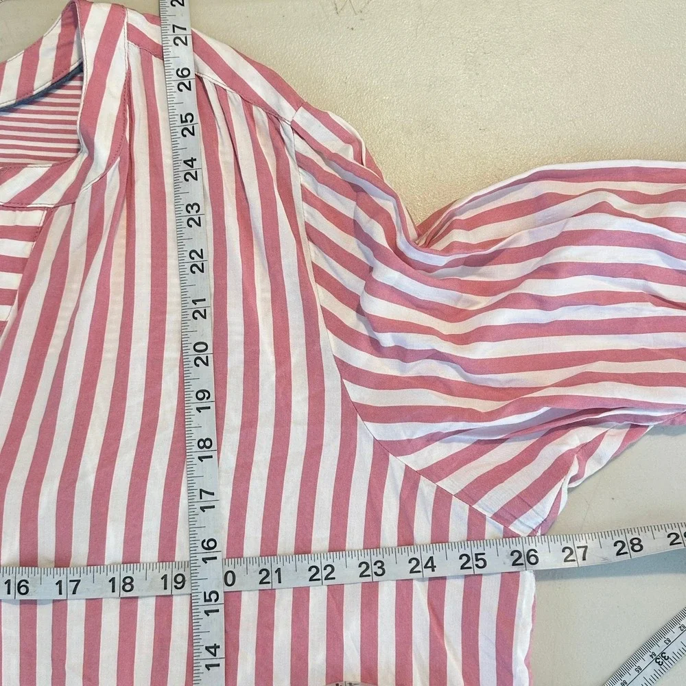 Jane + Delancey Blouse Womens 2X Pink White Striped Button - Picture 10 of 10